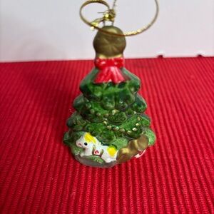 Vintage Ceramic Green Christmas Tree Ornament